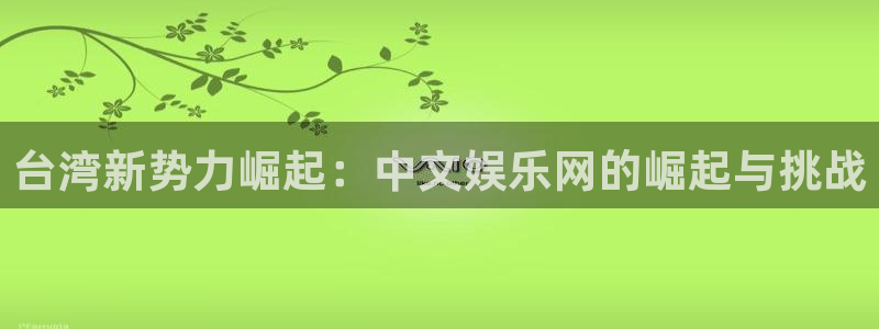 壹号app下载苹果：台湾新势力崛起：中文娱乐网的崛起与挑战